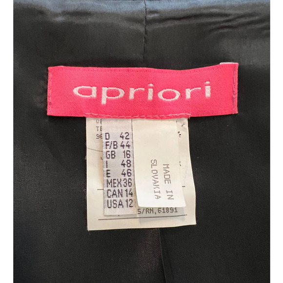 Apriori Short Black Jacket with Multicolored Butterflies, Size 12 - Picture 4 of 4